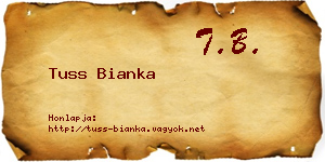 Tuss Bianka névjegykártya